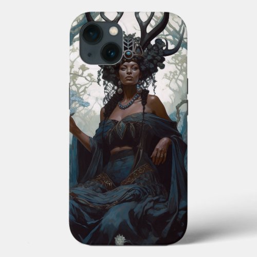 Black Fantasy Sorceress Magic Fantasy iPhone 13 Case