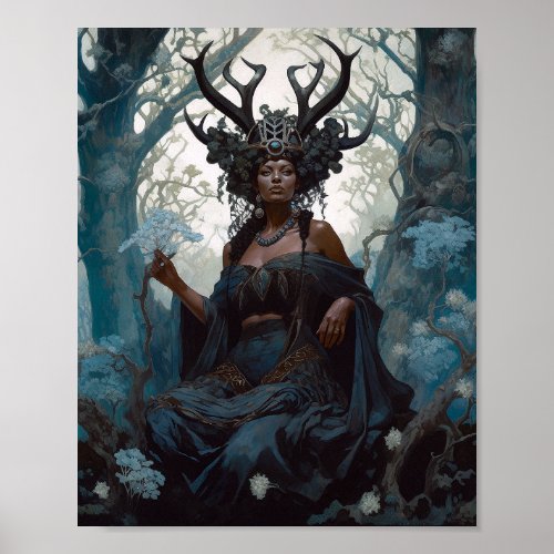Black Fantasy Sorceress Magic Fantasy Poster
