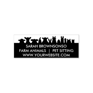 Black Farm Animal Visit Veterinarian Self-inking Stamp