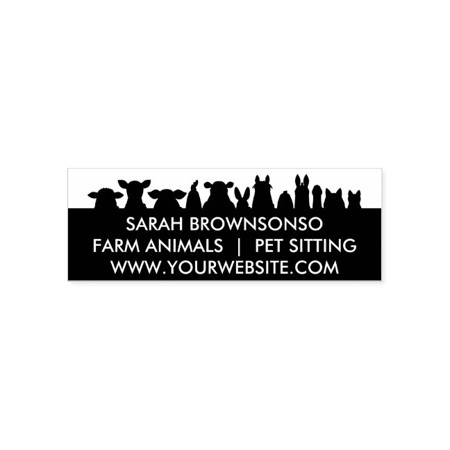 Black Farm Animal Visit Veterinarian Self-inking Stamp