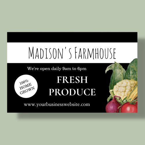 Black Farmhouse Produce Farm Business Banner