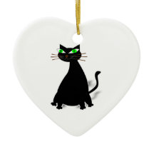 Black Fat Cat With Green Eyes
