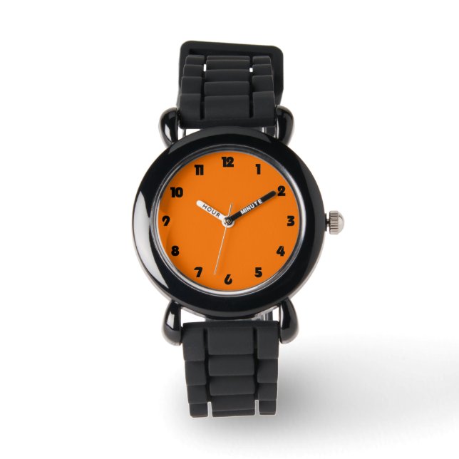 Black Fat Numbers On Orange wacnt Watch (Front)
