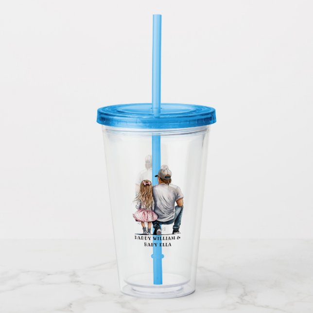 Black Father and Daughter Bond (11) Acrylic Tumbler (Front)