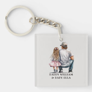 Black Father and Daughter Bond (11) Keychain