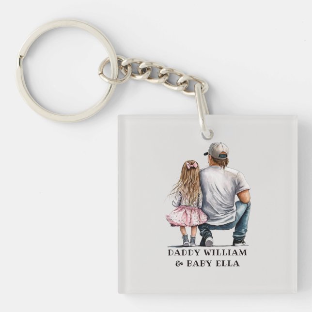 Black Father and Daughter Bond (11) Keychain (Front)