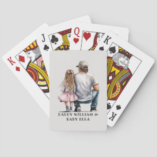 Black Father and Daughter Bond (11) Poker Cards