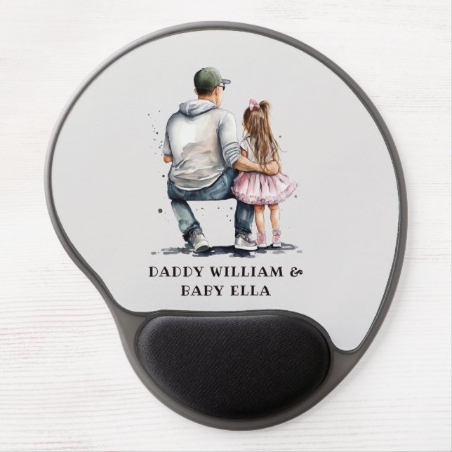 Black Father and Daughter Bond (12) Gel Mouse Pad (Front)