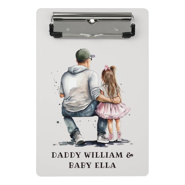 Black Father and Daughter Bond (12) Mini Clipboard (Front)