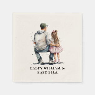 Black Father and Daughter Bond (12) Napkins