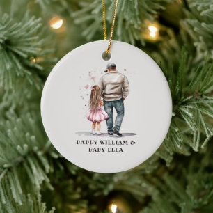 Black Father and Daughter Bond (13) Ceramic Ornament