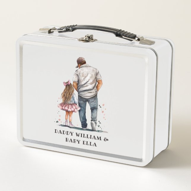 Black Father and Daughter Bond (14) Metal Lunch Box (Front)