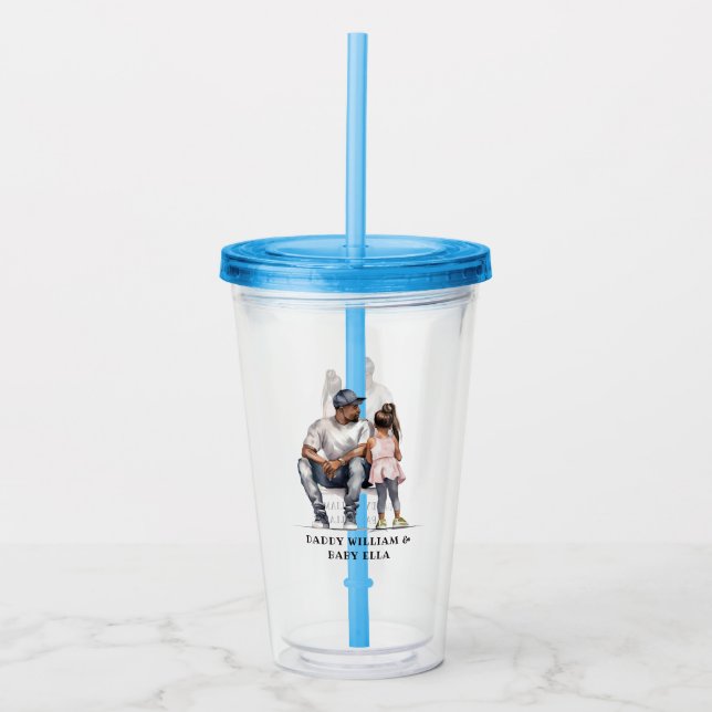 Black Father and Daughter Bond (3) Acrylic Tumbler (Front)