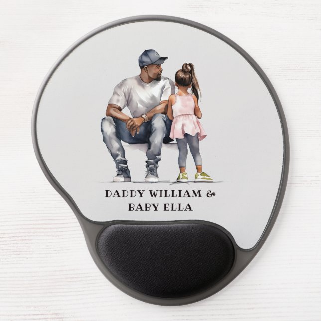 Black Father and Daughter Bond (3) Gel Mouse Pad (Front)