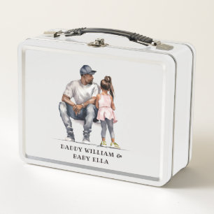 Black Father and Daughter Bond (3) Metal Lunch Box