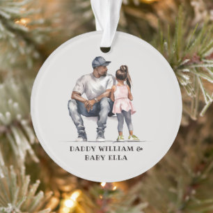 Black Father and Daughter Bond (3) Ornament