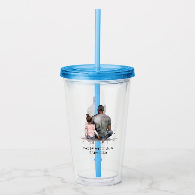 Black Father and Daughter Bond (4) Acrylic Tumbler (Front)