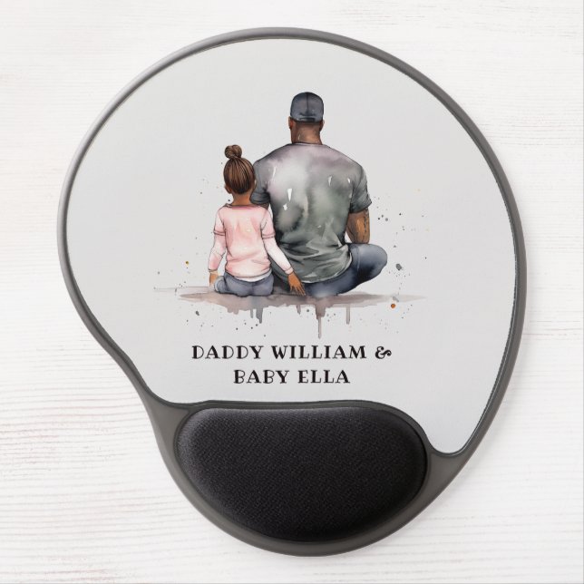 Black Father and Daughter Bond (4) Gel Mouse Pad (Front)