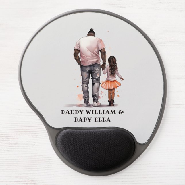 Black Father and Daughter Bond (5) Gel Mouse Pad (Front)