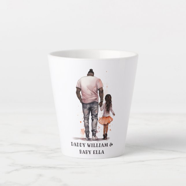 Black Father and Daughter Bond (5) Latte Mug (Front)