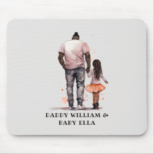 Black Father and Daughter Bond (5) Mouse Pad