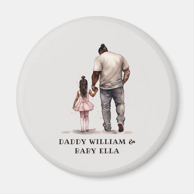 Black Father and Daughter Bond (6) Magnet (Front)
