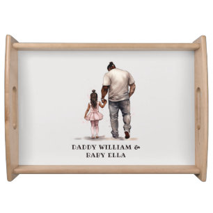 Black Father and Daughter Bond (6) Serving Tray