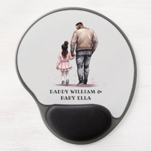 Black Father and Daughter Bond (7) Gel Mouse Pad