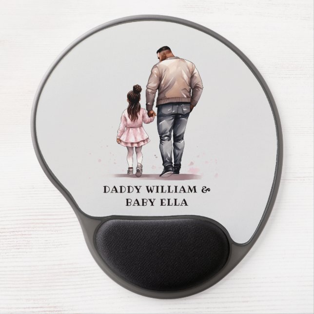Black Father and Daughter Bond (7) Gel Mouse Pad (Front)