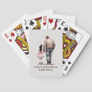 Black Father and Daughter Bond (7) Poker Cards