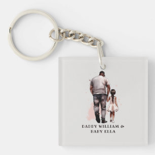 Black Father and Daughter Bond (8) Keychain