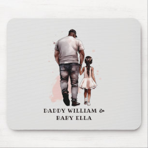 Black Father and Daughter Bond (8) Mouse Pad