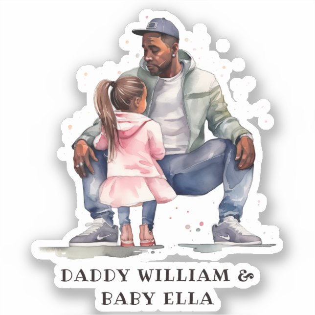 Black Father and Daughter Bond Sticker (Front)