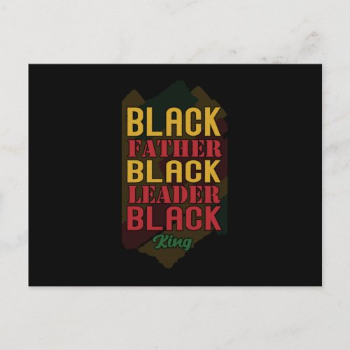 Black Father Black Leader Black King Announcement Postcard