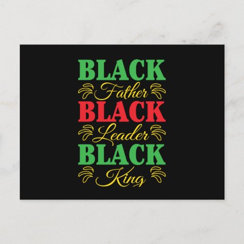 Black Father Black Leader King Announcement Postcard