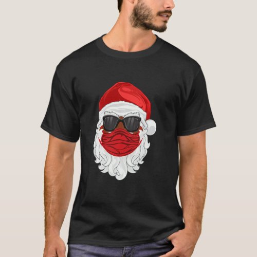 Black Father Christmas 2020 Santa Claus Face Mask T_Shirt