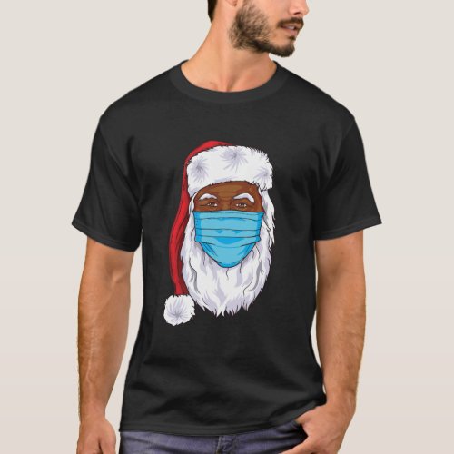 Black Father Christmas 2020 Santa Claus Face Mask  T_Shirt