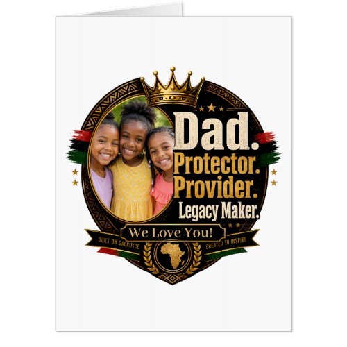 Black Father Legacy Design (Customizable) Card