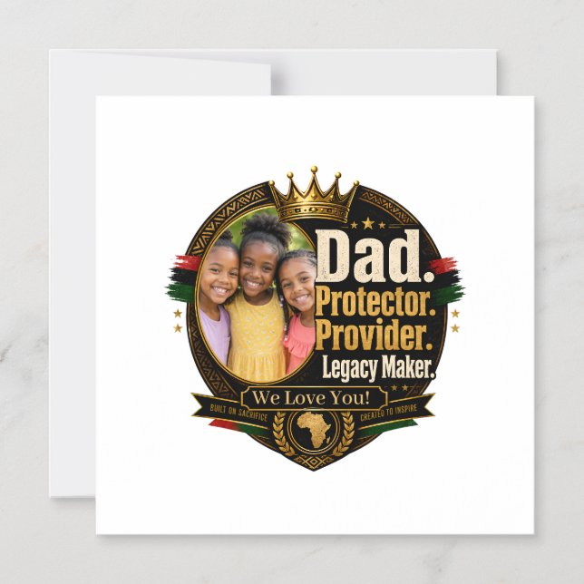 Black Father Legacy Design (Customizable) Magnetic Invitation (Front)