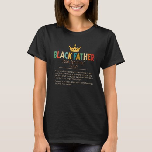 Black Father Noun Father Day  Classic 10 T_Shirt