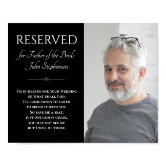 Black Father of Bride In Heaven Photo Wedding Poster