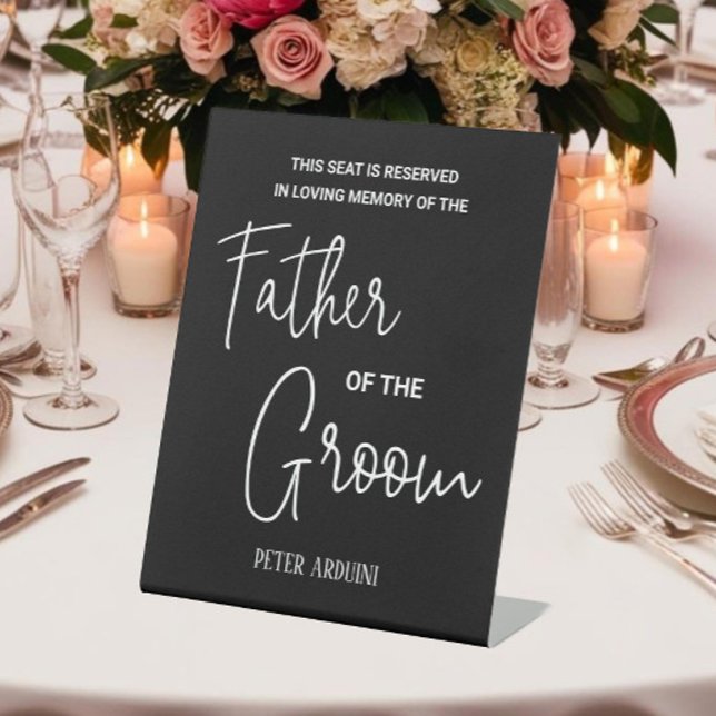 Black Father of the Groom Memorial Seat Wedding Pedestal Sign (Creator Uploaded)