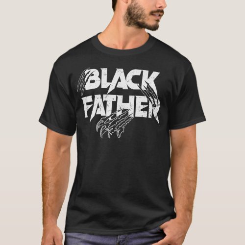 Black Father Panther Fathers Day African American T_Shirt
