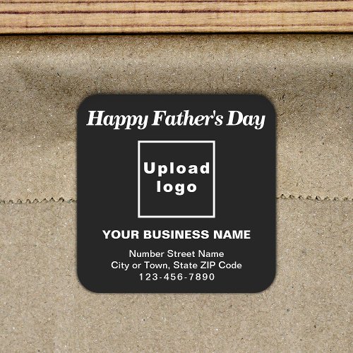 Black Fatherâs Day Business Square Sticker