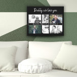 Black Father with Kids and Family Dad Photo Canvas Print<br><div class="desc">Black Father with Kids and Family Dad Photo Collage Canvas Print. Collage of 6 photos, father`s name with a sweet message in a trendy script and names of children that overlay the photos. Add your 6 favorite family photos. Sweet keepsake and a gift for birthday, Father`s Day or Christmas for...</div>