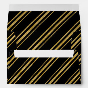Black & Faux Foil Glam Invitation Envelope