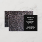 Black faux glitter graphic business card (Front/Back)