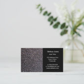 Black faux glitter graphic business card (Standing Front)