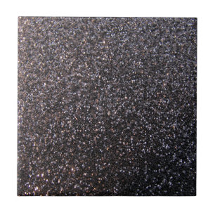 Black faux glitter graphic ceramic tile