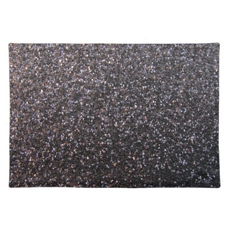 Black Faux Glitter Graphic Cloth Placemat
